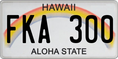 HI license plate FKA300