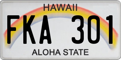 HI license plate FKA301