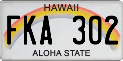 HI license plate FKA302