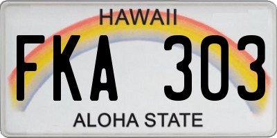 HI license plate FKA303