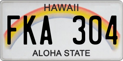 HI license plate FKA304