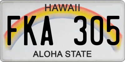 HI license plate FKA305