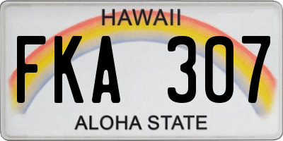 HI license plate FKA307