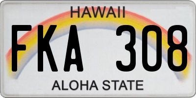 HI license plate FKA308