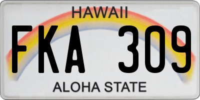 HI license plate FKA309