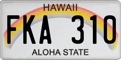HI license plate FKA310
