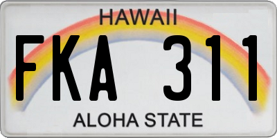 HI license plate FKA311