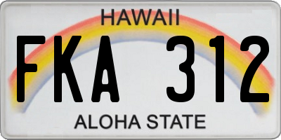 HI license plate FKA312