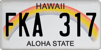 HI license plate FKA317