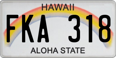 HI license plate FKA318