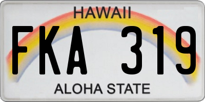 HI license plate FKA319