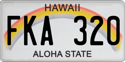 HI license plate FKA320
