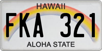 HI license plate FKA321