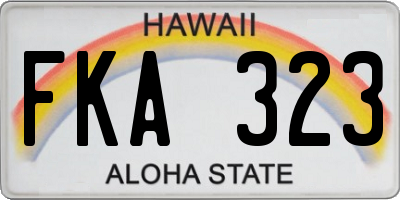 HI license plate FKA323