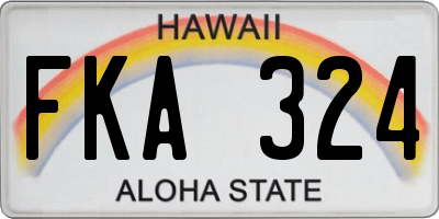 HI license plate FKA324