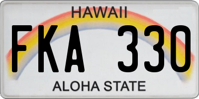 HI license plate FKA330