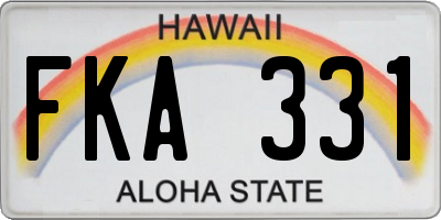 HI license plate FKA331