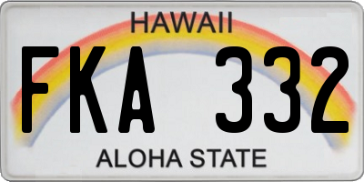 HI license plate FKA332