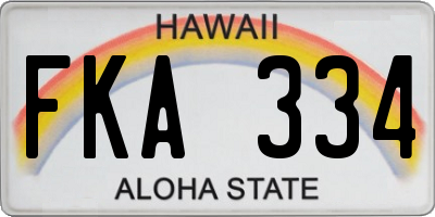 HI license plate FKA334