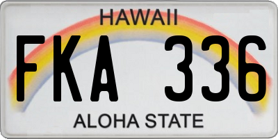 HI license plate FKA336