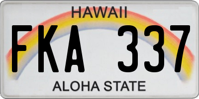 HI license plate FKA337