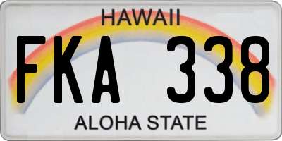 HI license plate FKA338