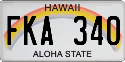 HI license plate FKA340