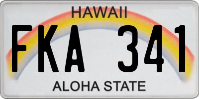 HI license plate FKA341