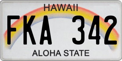 HI license plate FKA342