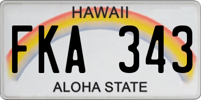 HI license plate FKA343
