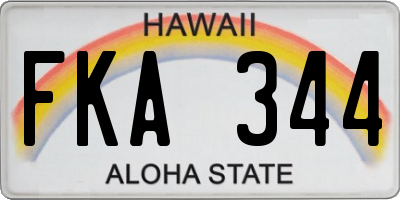 HI license plate FKA344