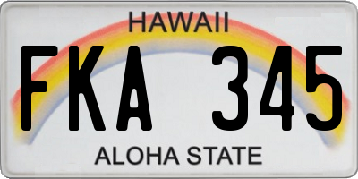 HI license plate FKA345