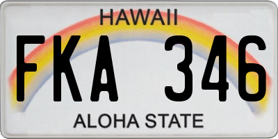 HI license plate FKA346