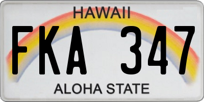 HI license plate FKA347