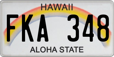 HI license plate FKA348