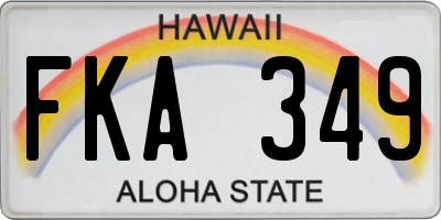 HI license plate FKA349