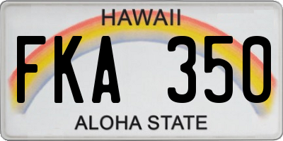 HI license plate FKA350