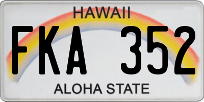 HI license plate FKA352