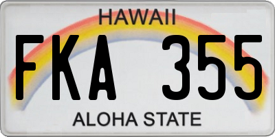 HI license plate FKA355