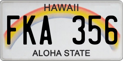 HI license plate FKA356