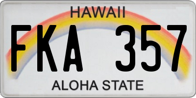 HI license plate FKA357