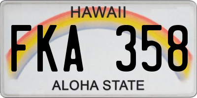 HI license plate FKA358
