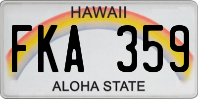 HI license plate FKA359