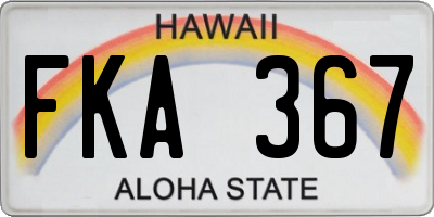 HI license plate FKA367