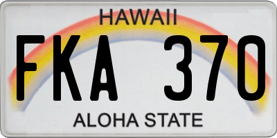 HI license plate FKA370