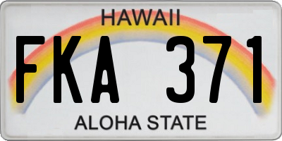 HI license plate FKA371