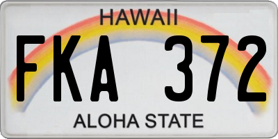 HI license plate FKA372