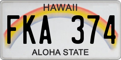 HI license plate FKA374
