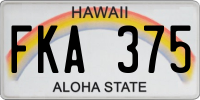 HI license plate FKA375