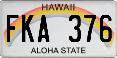 HI license plate FKA376